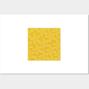 starfish aloha hawaii pattern yellow and white Posters and Art